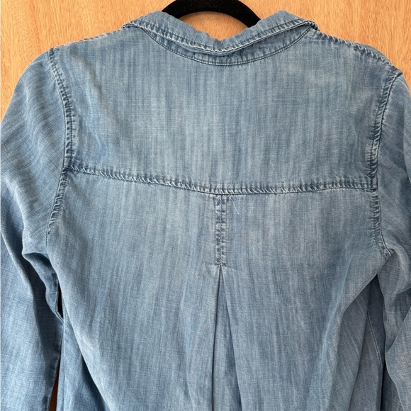 Bella Dahl Chambray tencel denim dress pockets button down size small - Picture 4 of 6